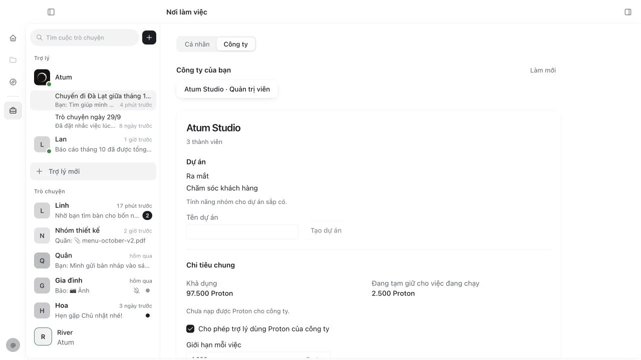 Không gian công ty Atum Studio với các dự án